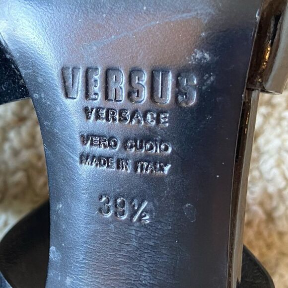 Versus Versace Leather Black High Heel Size 7.5 - Picture 12 of 13